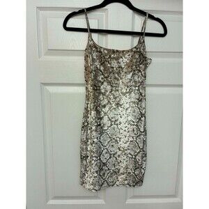 Windsor Snakeskin Print Slip Dress Spaghetti Strap Bodycon Knee Length Small